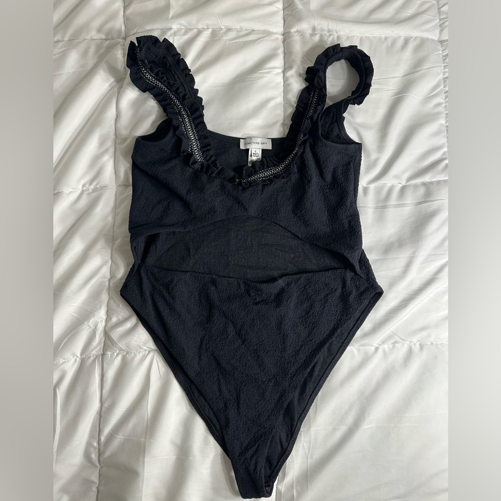 black swimsuit